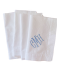 Custom Embroidered Fishtail Monogrammed Linen Dinner Napkins
