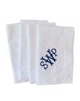 Custom Embroidered Three Initial Branches Monogrammed Dinner Napkins