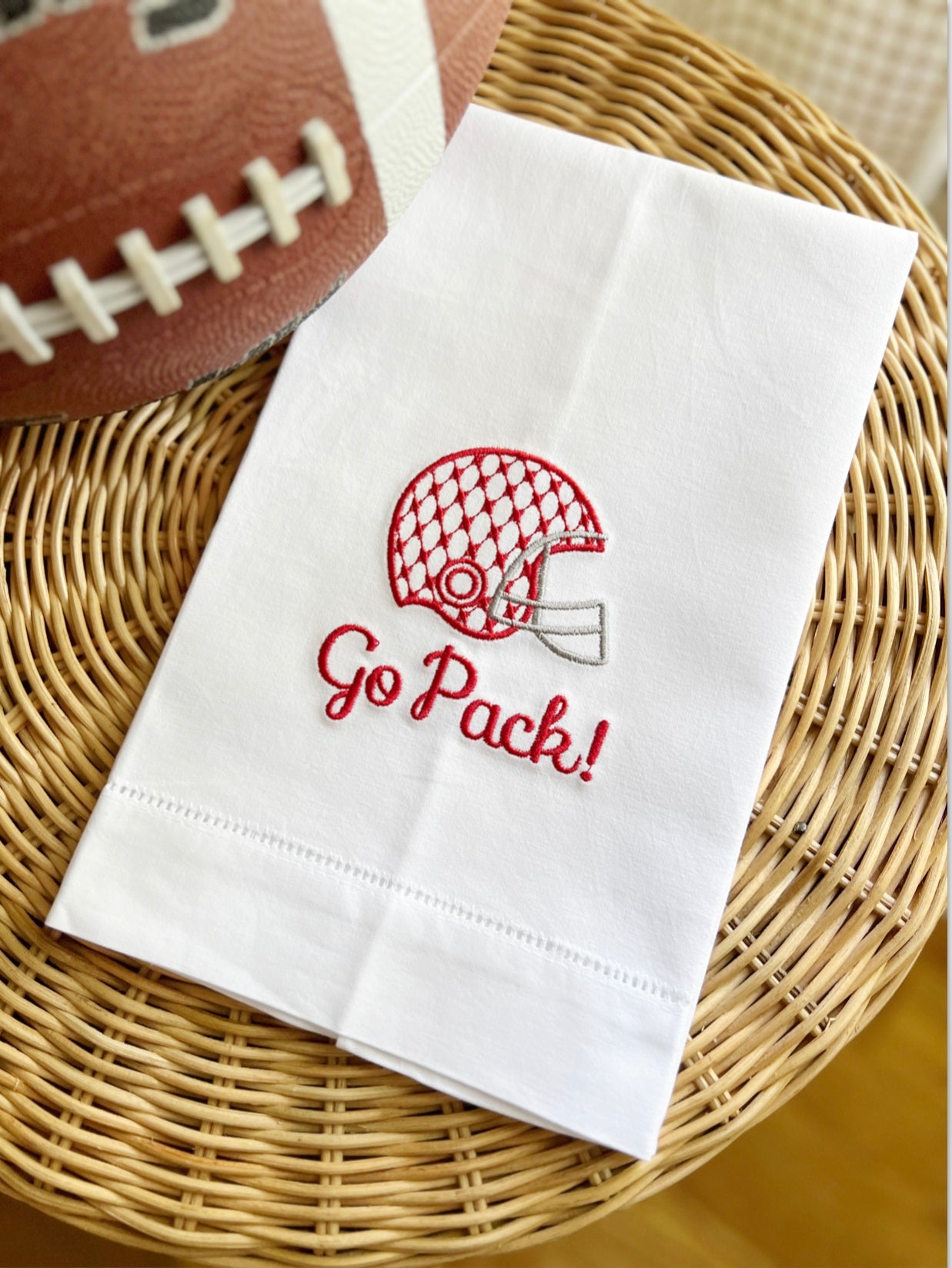 Custom Embroidered Football Team Guest Towel for Tailgate Hostess