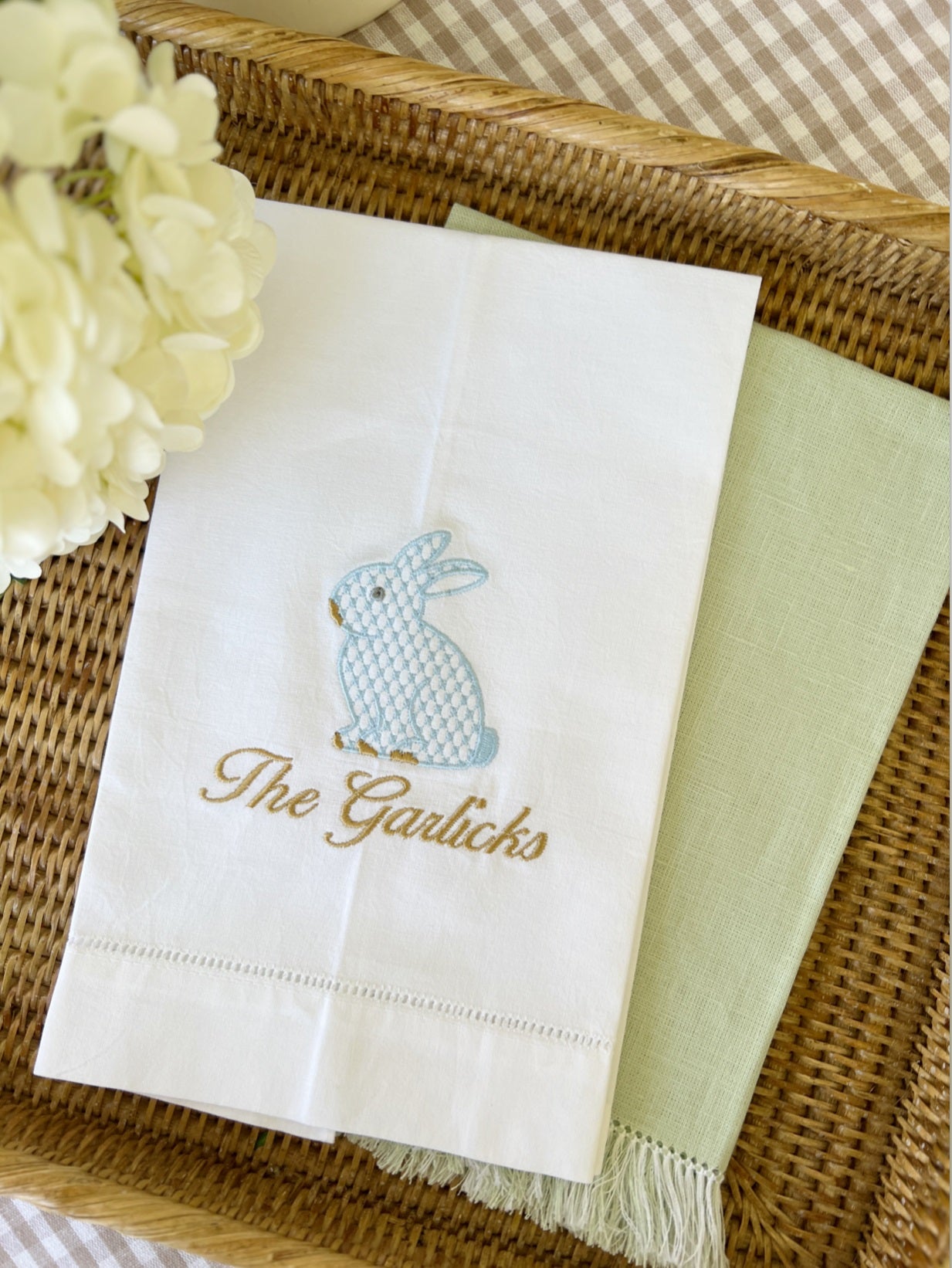 Grandmillennial Easter Tea Towel