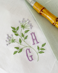 Monogrammed Flower Dinner Napkins