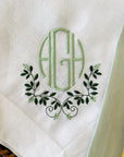 Monogrammed Laurel Garland Dinner Napkins