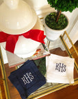 monogrammed linen cocktail napkins 