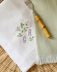 Monogrammed Viburnum Dinner Napkins