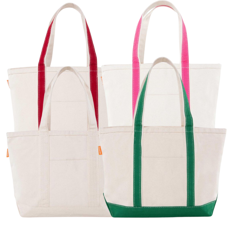 Monogrammed medium Size Canvas Boat Tote Bags