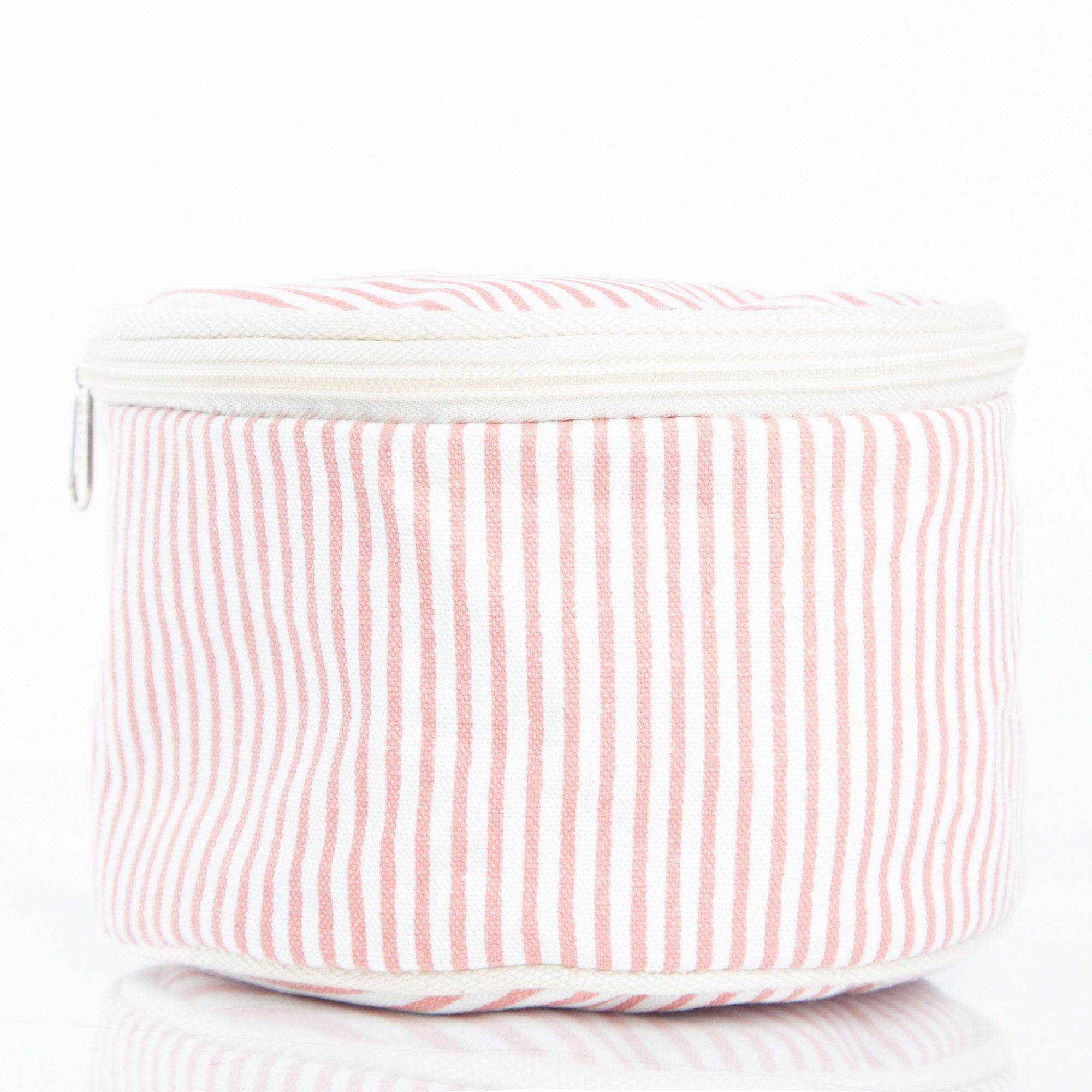 Monogrammed Stripes Circle Makeup Case (3 color options)