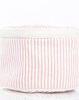 Monogrammed Stripes Circle Makeup Case (3 color options)