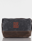 Waxed Canvas Dopp Kit for Guys, Personalized