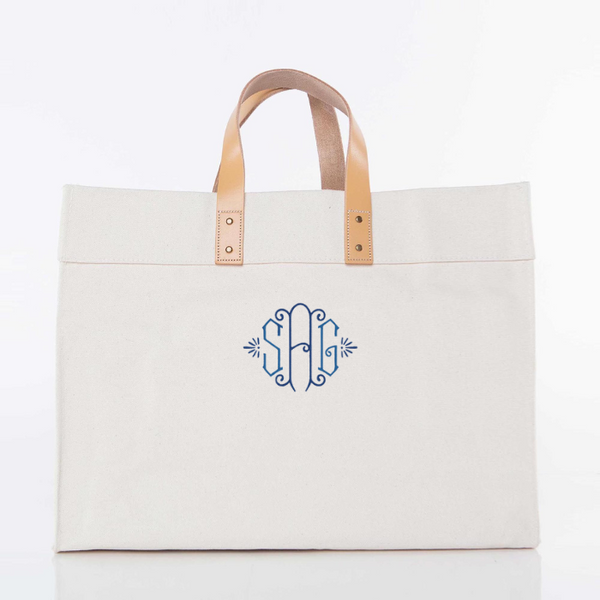 Monogrammed canvas tote bags sale