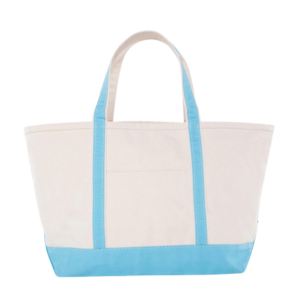 Large Pink Trim Canvas Tote Bag, Embroidered