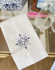 Chinoiserie Monogrammed Linen Hand Towel