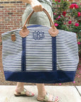 Monogram Striped Weekender Duffle Bag